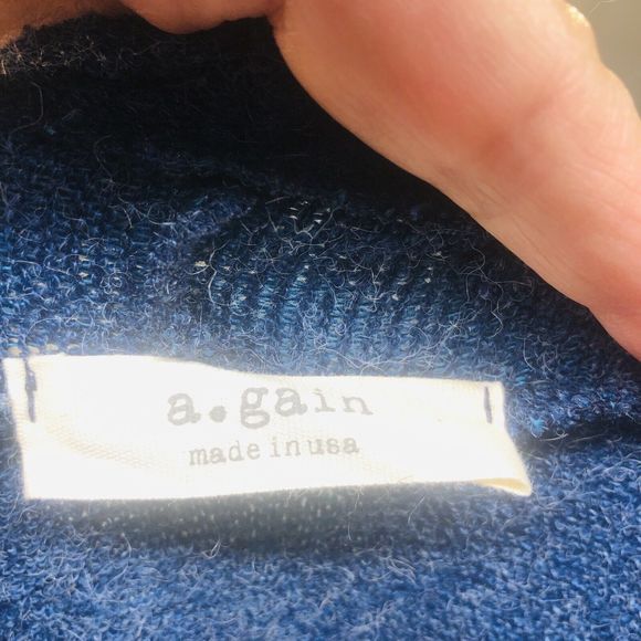 a.gain blue angora blend long sweater vest with pockets size med - Picture 7 of 10